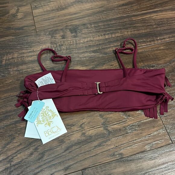 NWT Becca by Rebecca Virtue Fringe Bandeau Bikini Top - Size Small - Picture 5 of 8